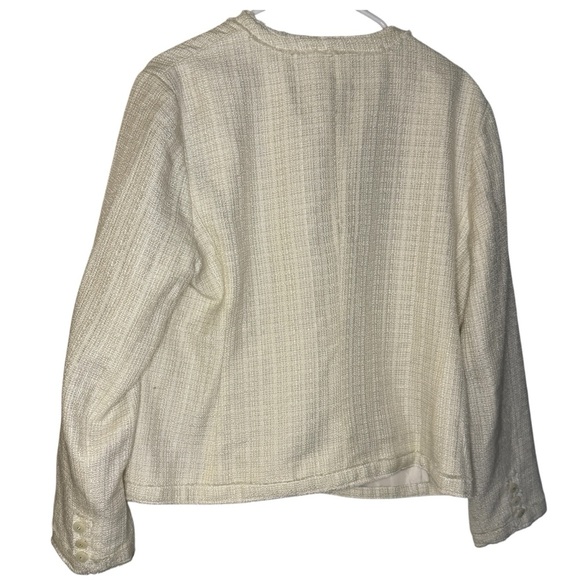 Jaclyn Smith Textured Cream Shimmer Blazer - Picture 2 of 5